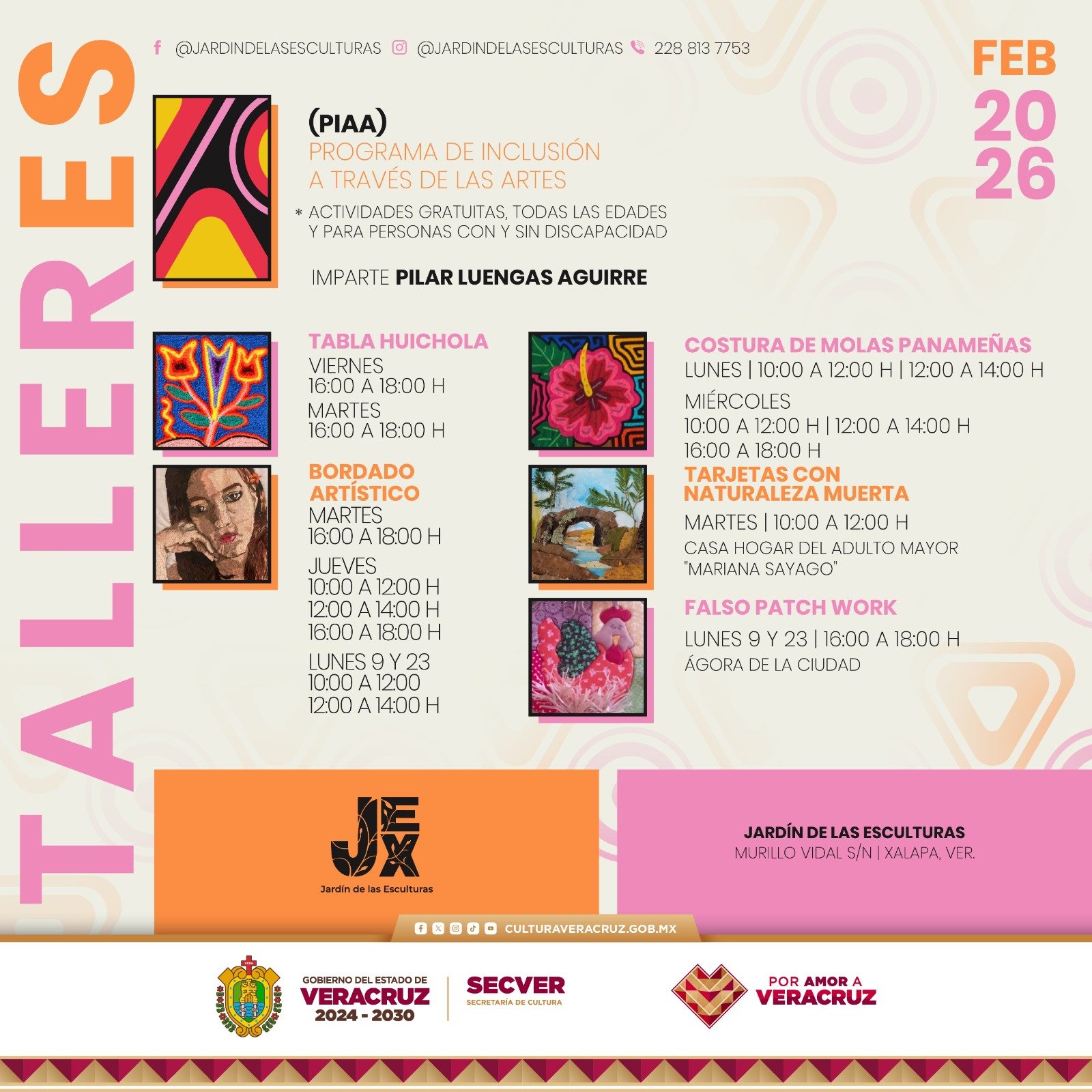 Invita SECVER a los talleres inclusivos en el Jardín de las Esculturas de Xalapa