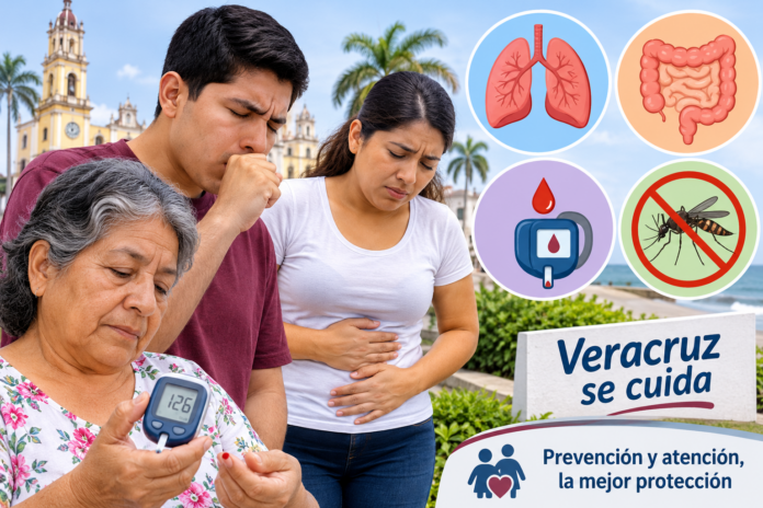 Infecciones respiratorias, males digestivos y diabetes, entre las principales enfermedades en Veracruz
